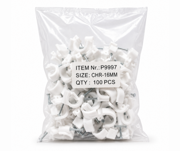 Bolsa de 100 Grampas para Caño de Desagüe 16 mm Bolsa de 100 Grampas para Caño de Desagüe 16 mm