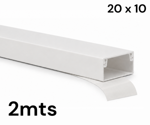 Ducto PVC 20 x 10 con ADHESIVO de 2mts VIVION