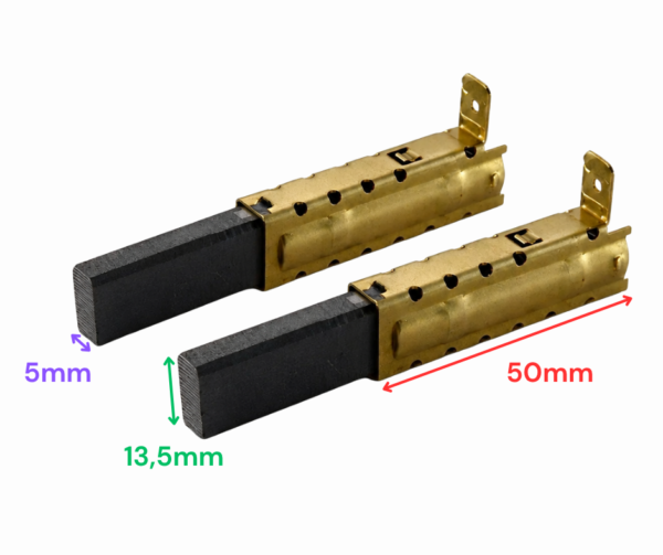 Par de Carbones 5 x 13,5 x 35 mm con PORTACARBON