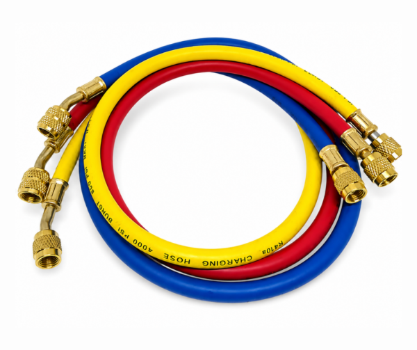 Juego de 3 Mangueras para Manifold R410 1/4" x 5/16" de 1.20mts de largo