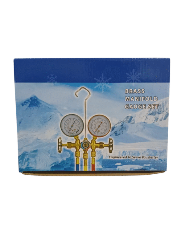 Manifold de Refrigeración con Visor + Adaptador R410a con llave de paso