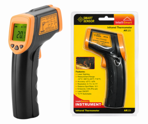 Termometro Infrarrojo AR320 -32°C a 380°C con Guia Laser
