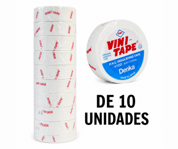 Cinta Aisladora VINI-TAPE Blanca (10 UNIDADES)