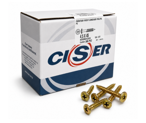 Caja de 300 Tornillos Fixer Flangeado 4,5 x 45