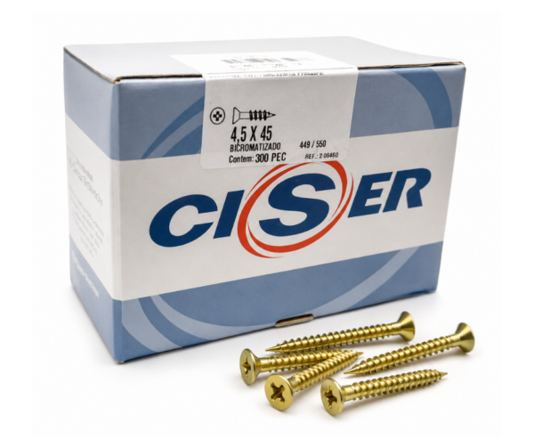 Caja de 300 Tornillos Fixer Fresado 4,5 x 45