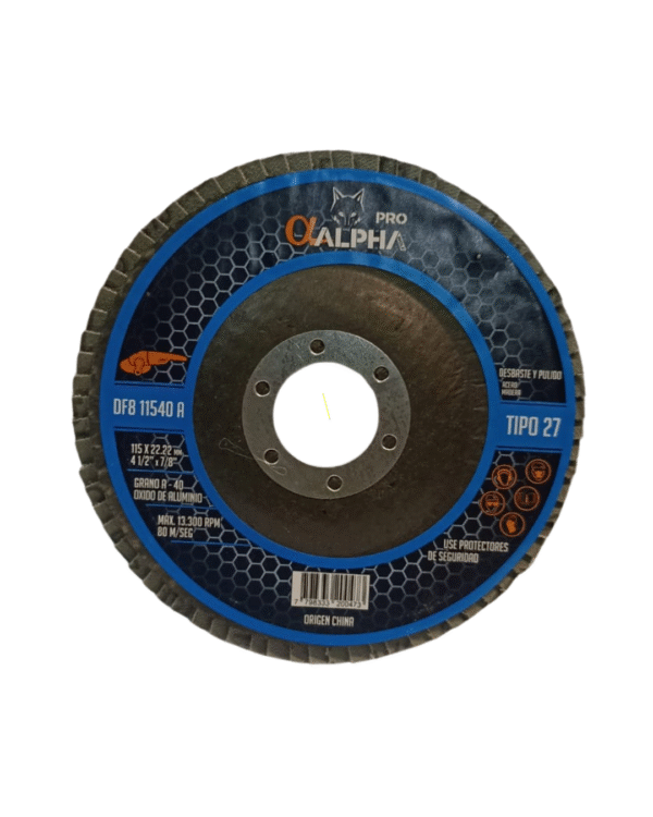 Disco Flap 4.1/2" Multilaminas Grano 40 ALPHA PRO
