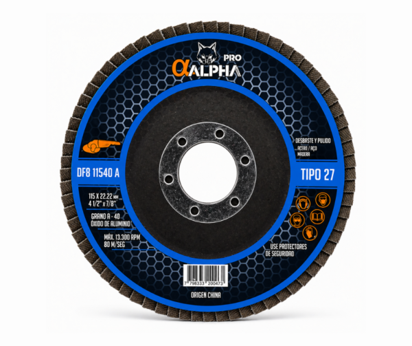 Disco Flap 4.1/2" Multilaminas Grano 40 ALPHA PRO