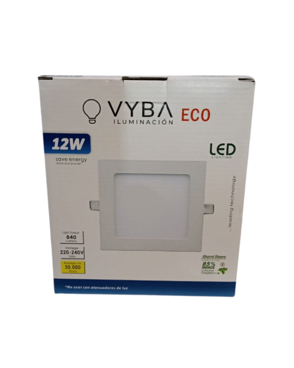 Panel de Embutir LED 12W Cuadrado