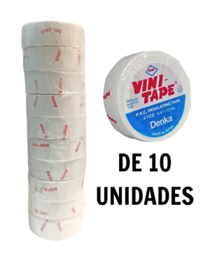 cinta vini tape blanca 10uds Cinta Aisladora VINI-TAPE Blanca (10 UNIDADES)