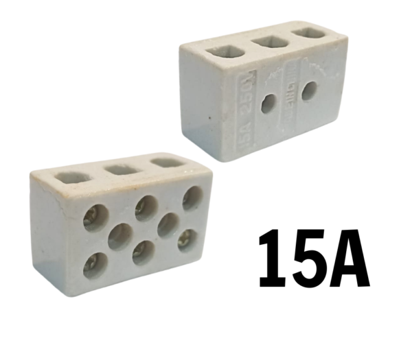 Dado de Porcelana de 15A TRIPLE VIA