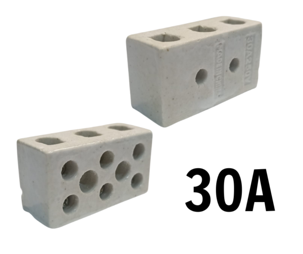 dado de porcelana 30A triple via Dado de Porcelana de 30A TRIPLE VIA