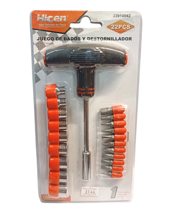 Juego de Puntas y Dados (22 PIEZAS)