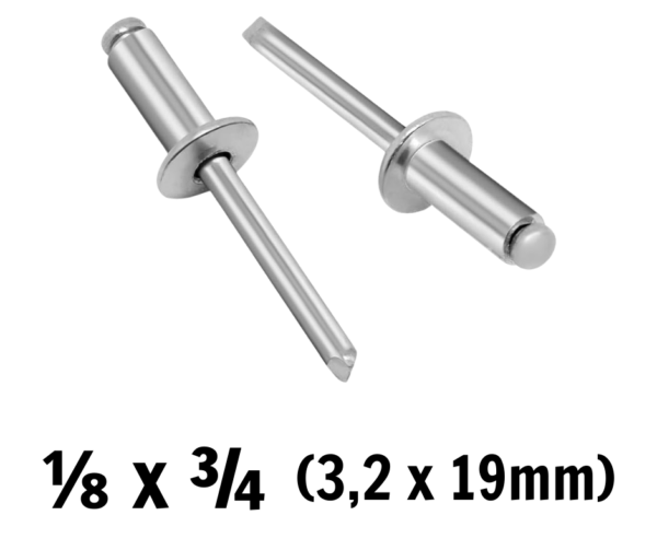 Remache POP 1/8" x 3/4" (10 UNIDADES)
