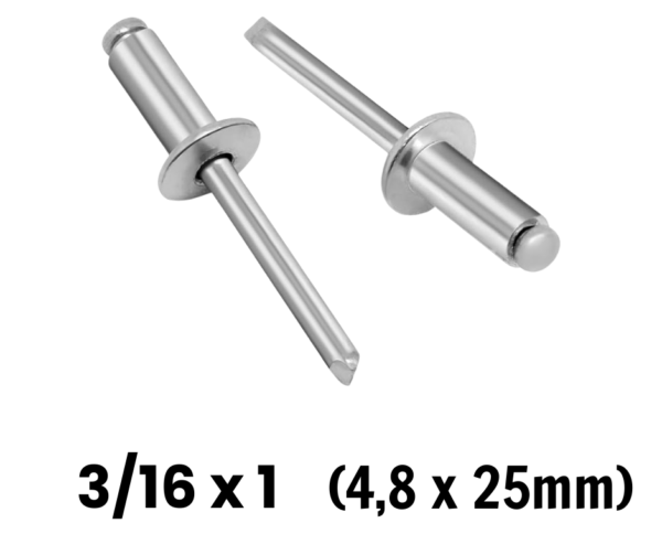 Remache POP 3/16" x 1" (10 UNIDADES)