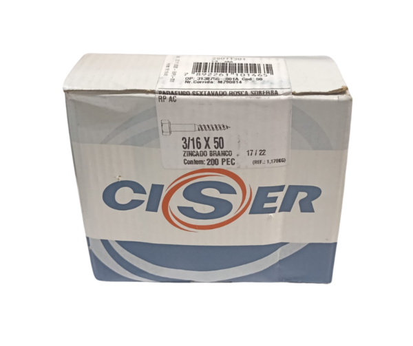 Tirafondo 3/16" x 50mm POR CAJA (200 UNIDADES)