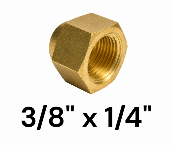 Tuerca Reduccion Rosca de 3/8" x Orificio de 1/4"