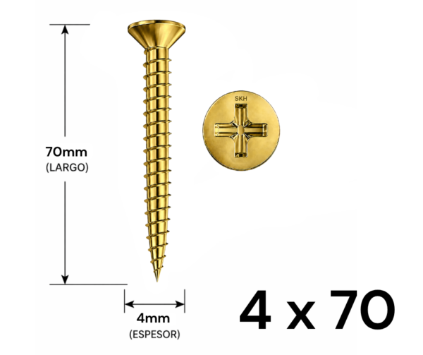 Tornillo Fixer 4 x 70mm (10 UNIDADES)