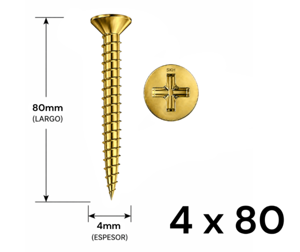 Tornillo Fixer 4 x 80mm (10 UNIDADES)