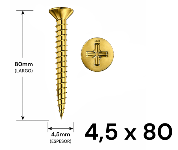 Tornillo Fixer 4,5 x 80mm (10 UNIDADES)