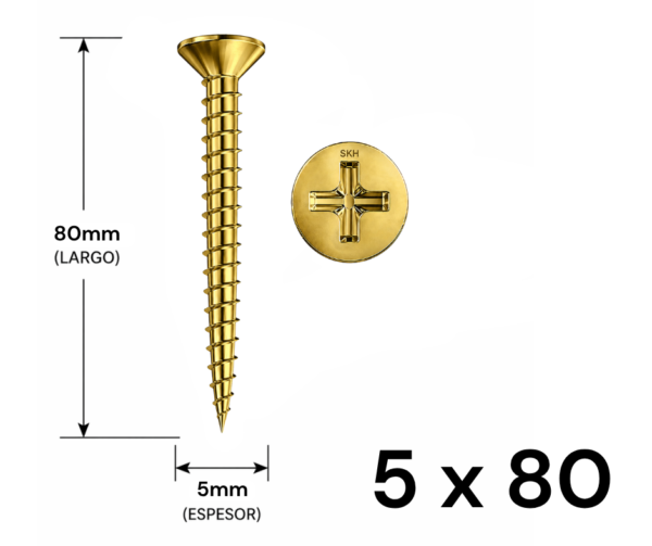 Tornillo Fixer 5 x 80mm (10 UNIDADES)