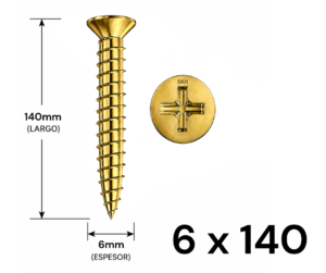 Tornillo Fixer 6 x 140mm (10 UNIDADES)