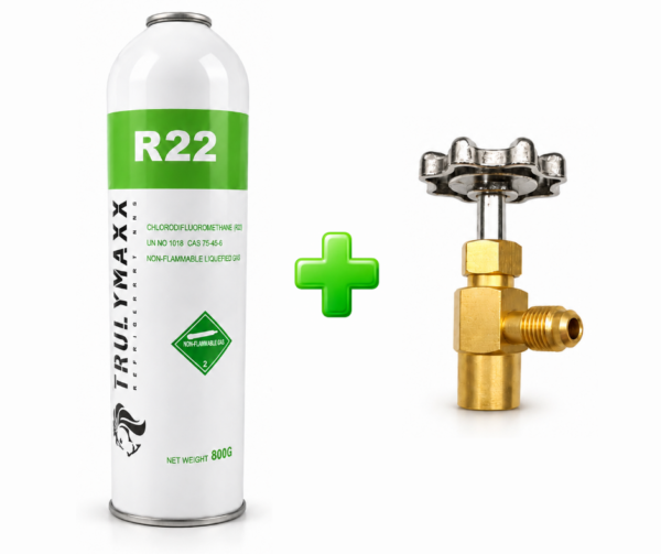 Refrigerante R22 en LATA de 800g + VALVULA