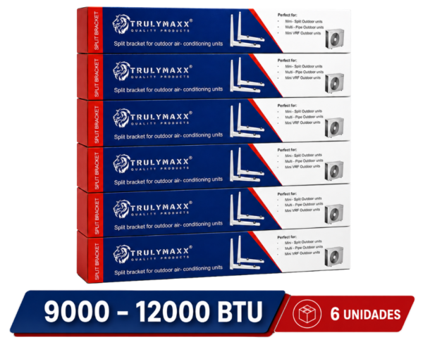 Mensulas de 9000 a 12000 BTU en CAJA (6 UNIDADES)
