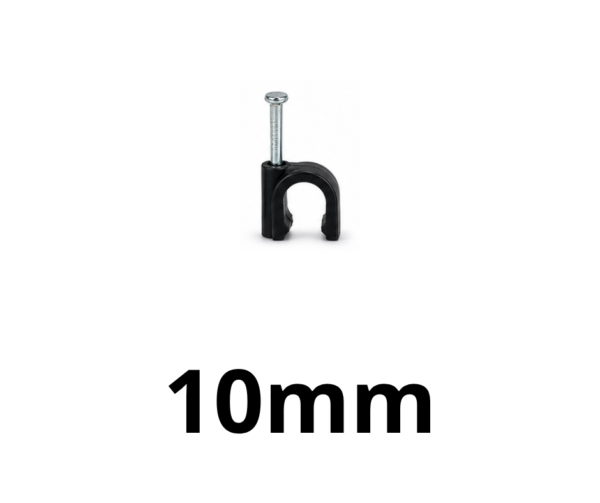 Grampa Curva de 10mm NEGRA (10 UNIDADES)