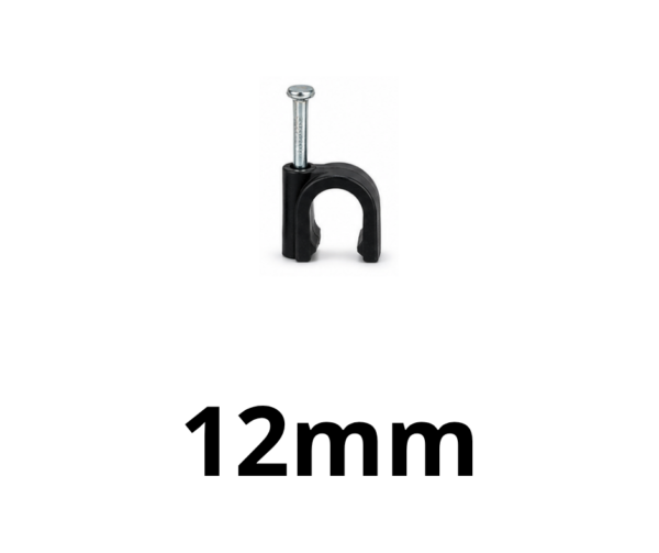 Grampa Curva de 12mm NEGRA (10 UNIDADES)