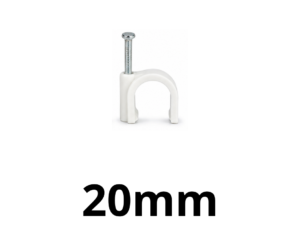 Grampa Curva de 20mm BLANCA (10 UNIDADES)