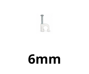 Grampa Curva de 6mm BLANCA (10 UNIDADES)