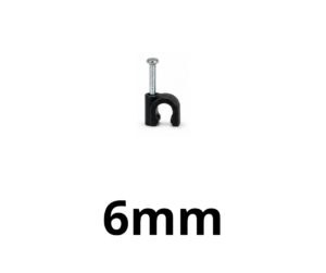 Grampa Curva de 6mm NEGRA (10 UNIDADES)
