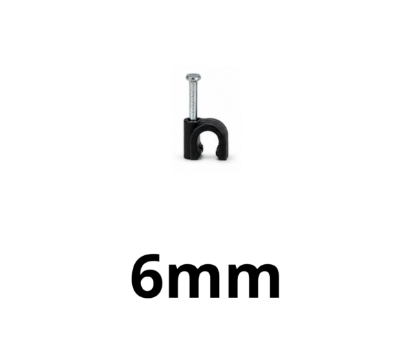 Grampa Curva de 6mm NEGRA (10 UNIDADES)