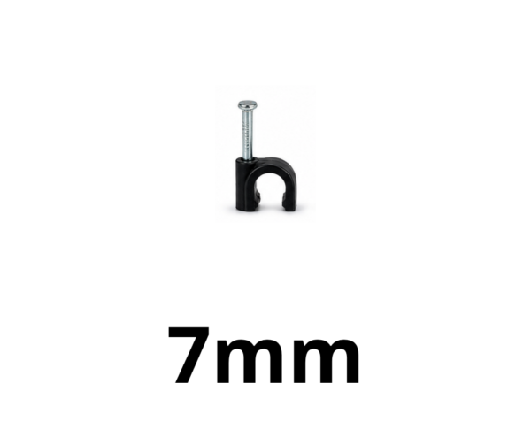 Grampa Curva de 7mm NEGRA (10 UNIDADES)