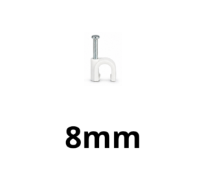 Grampa Curva de 8mm BLANCA (10 UNIDADES)