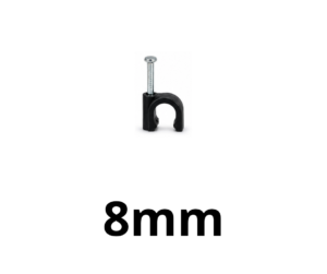 Grampa Curva de 8mm NEGRA (10 UNIDADES)