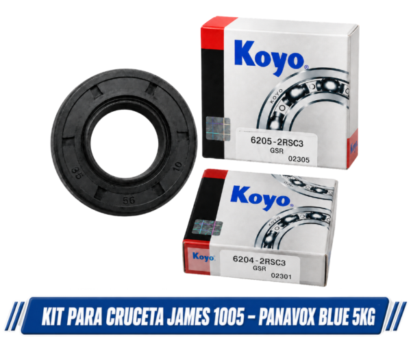 Kit de Rulemanes y Reten para Cruceta JAMES 1005 - PANAVOX BLUE 5KG