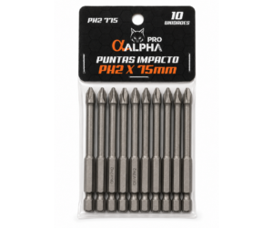 Puntas de Impacto PH2 x 75mm ALPHA PRO (10 UNIDADES)