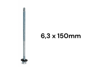 Tornillo Punta Mecha 6,3 x 150mm Cabeza Hexagonal (POR UNIDAD)