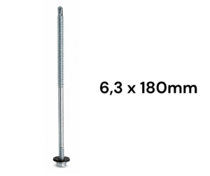Tornillo Punta Mecha 6,3 x 180mm Cabeza Hexagonal (POR UNIDAD)