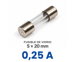 fusible vidrio 5x20 0,25A Fusible de Vidrio 5 x 20mm - 0,25A