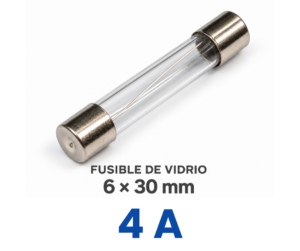 fusible vidrio 6x30 4A Fusible de Vidrio 6 x 30mm - 4A